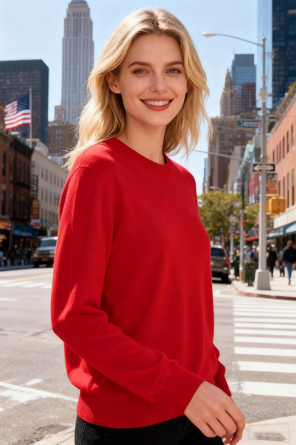 SANGTREE Women's Sweaters Crewneck Long Sleeve Soft Knit Pullover Jumper Tops Casual Fall Sweaters - Image 2