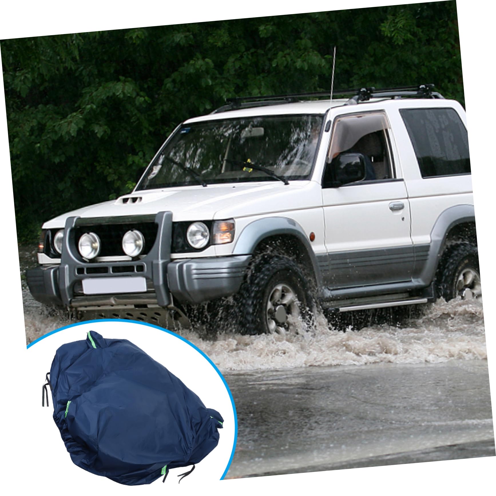 SOLUSTRE Weather Outdoor Car Cover XXXL Weather Resistant Protective Cover for Rain and Uv Windproof Straps — view 5