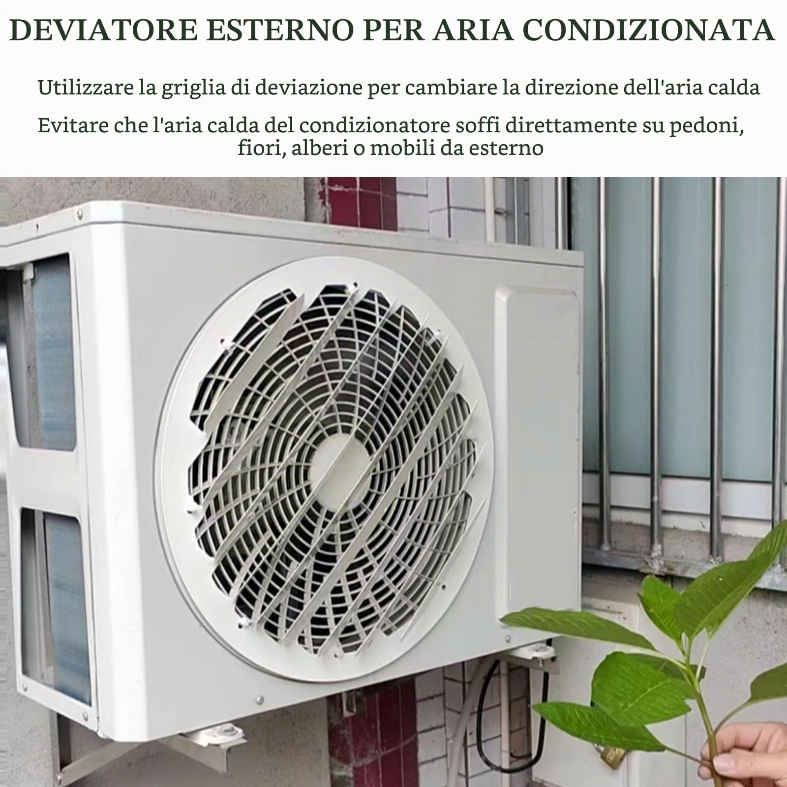 Copertura unità AC Esterna Deflettore condizionatore d'Aria,Prevenzione Anti-Diretta del soffiaggio dell'Aria Protezione Antivento dissipazione del Calore Deflettore otturatore in Acciaio inossidabi
