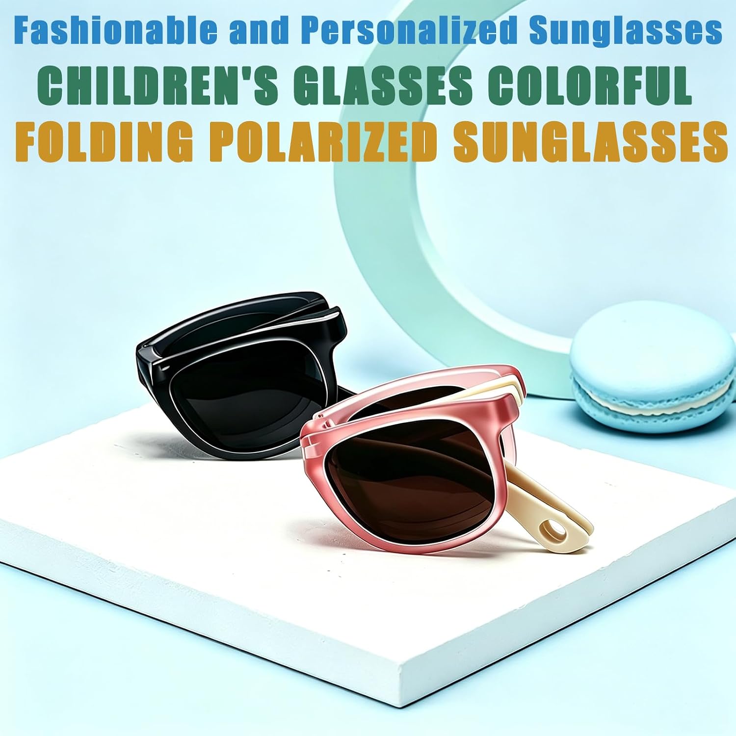 Kids Foldable Polarized Sunglasses, TAC UV400, BPA‑Free TR90 Flexible Frame Anti‑Glare Shades for Boys & Girls 3‑12Y image 4