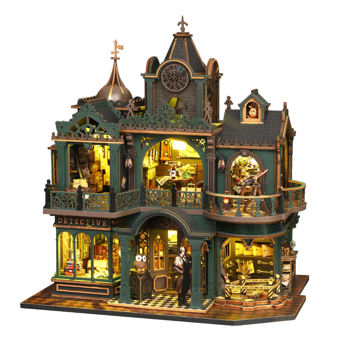 Spilay Miniature House Kits for Adults, Vintage Detective Dolls House