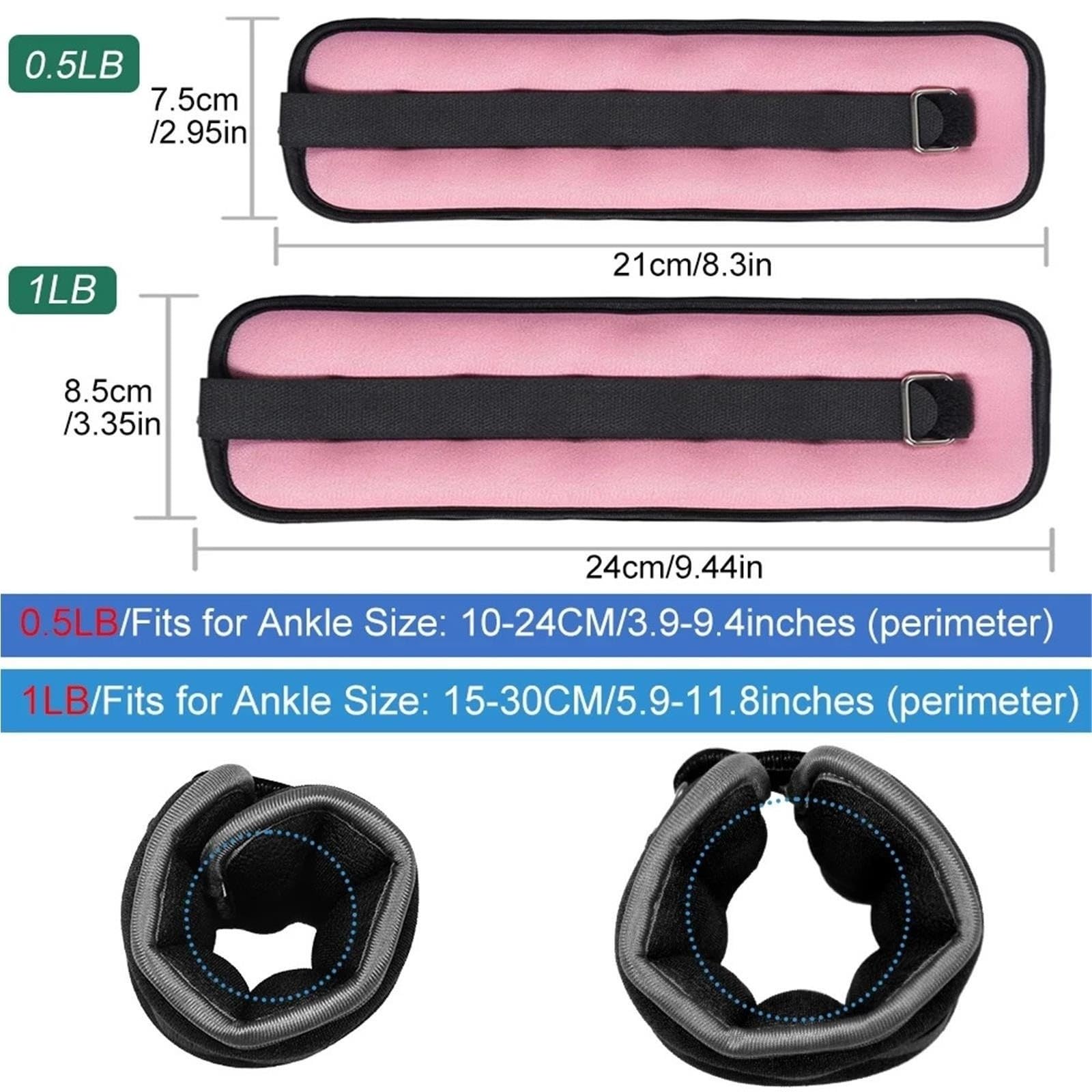 Pesas para Tobillos Pesas de tobillo ajustables 1 par Yoga Caminar
