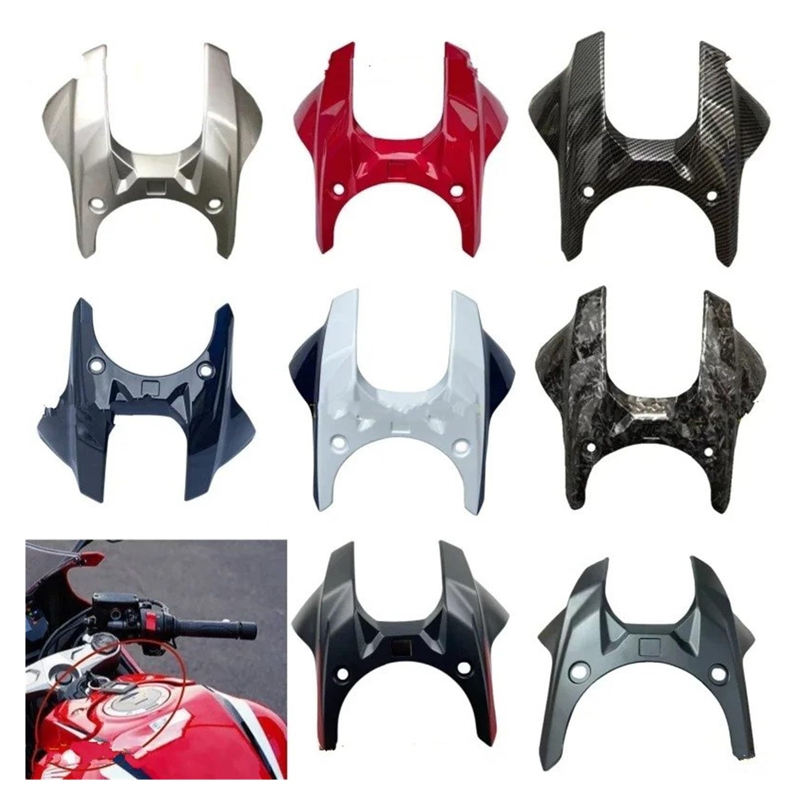Aerodynamische Winglets Motorrad Front Air Tank Cover Fuel Gas Shell Protector Verkleidung Für CB650R 2019-2023 Für CBR650R 2019 2020-2025 Motorradspoiler(Carbon Fiber Coating)