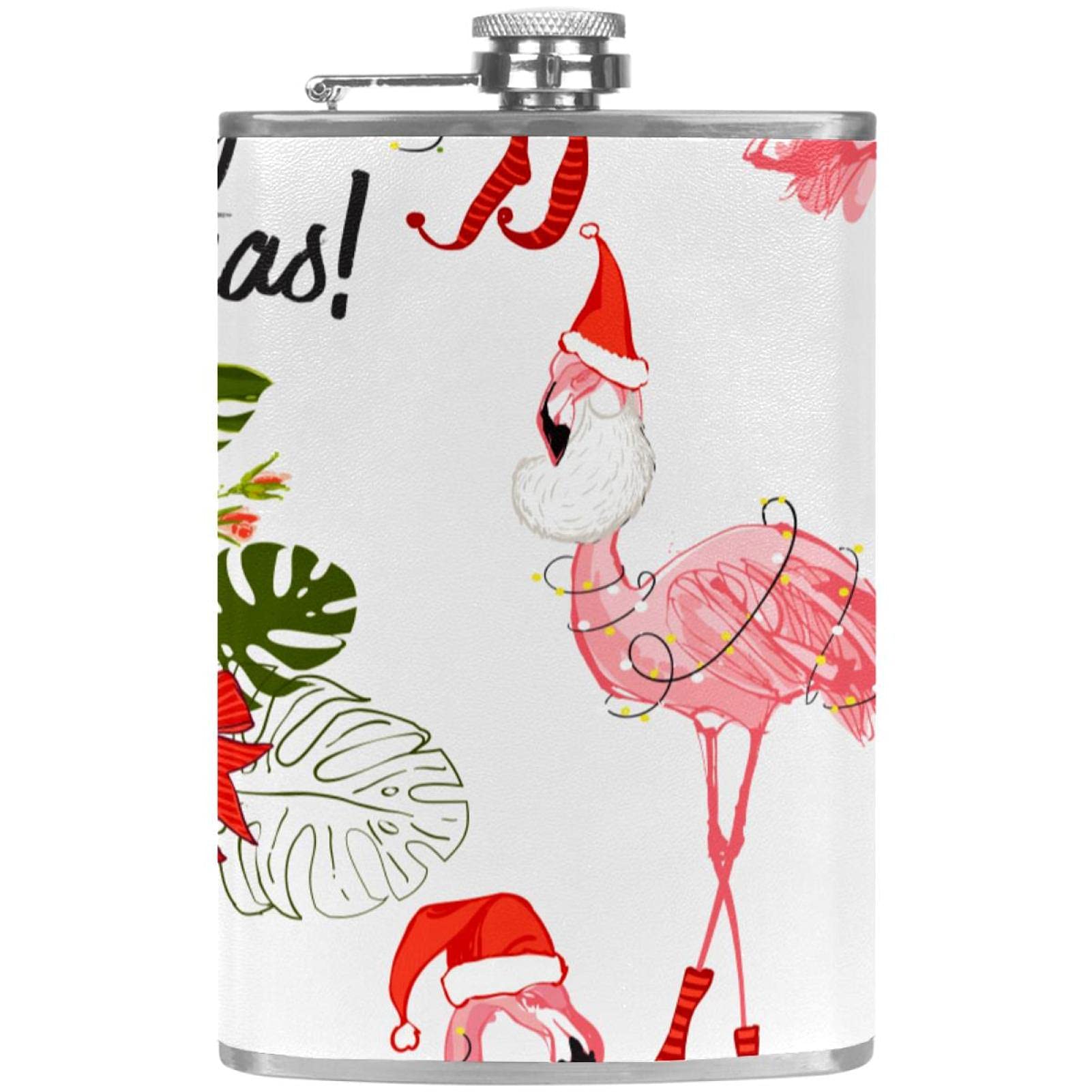 Flasque pour liqueur avec entonnoir motif flamant rose pour camping et fête
