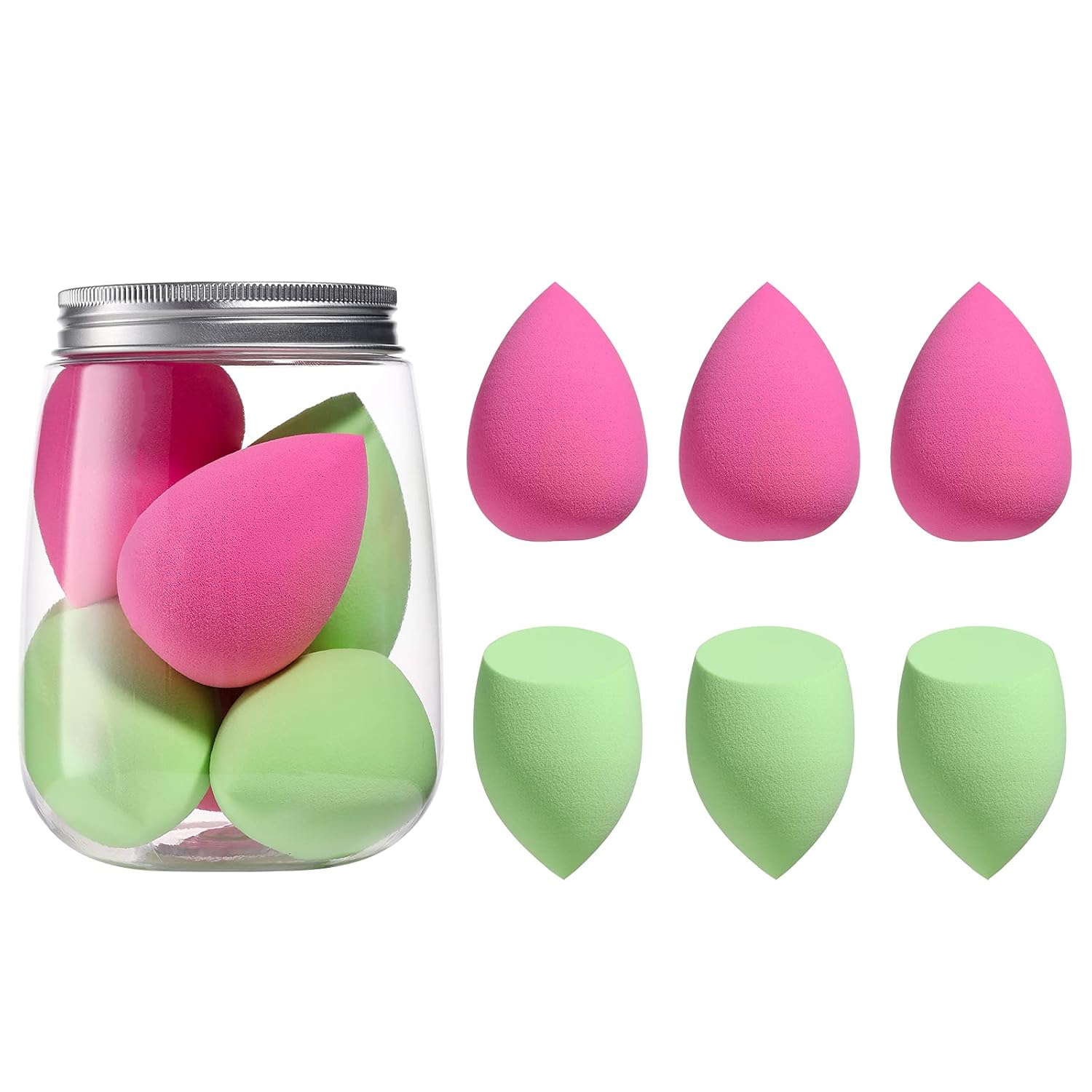 BS-MALL Makeup Sponge 7 Pcs blender sponge for Liquid, Cream, and Powder, Multi-colored Makeup Sponges Purple : Beauty & Personal Care