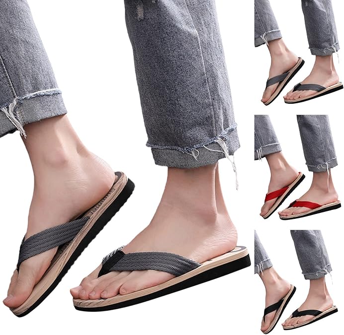 Flip Flops for Men Non Slip Cushion Beach Slippers Comfortable Summer Beach Thong Sandals Lightweight Beach Sandals