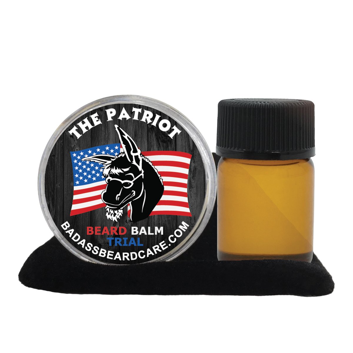 Badass Beard Care Oil and Balm Trial Pack For Men - The Patriot Scent - All Natural Ingredients, Keeps Beard and Mustache Full, Soft and Healthy