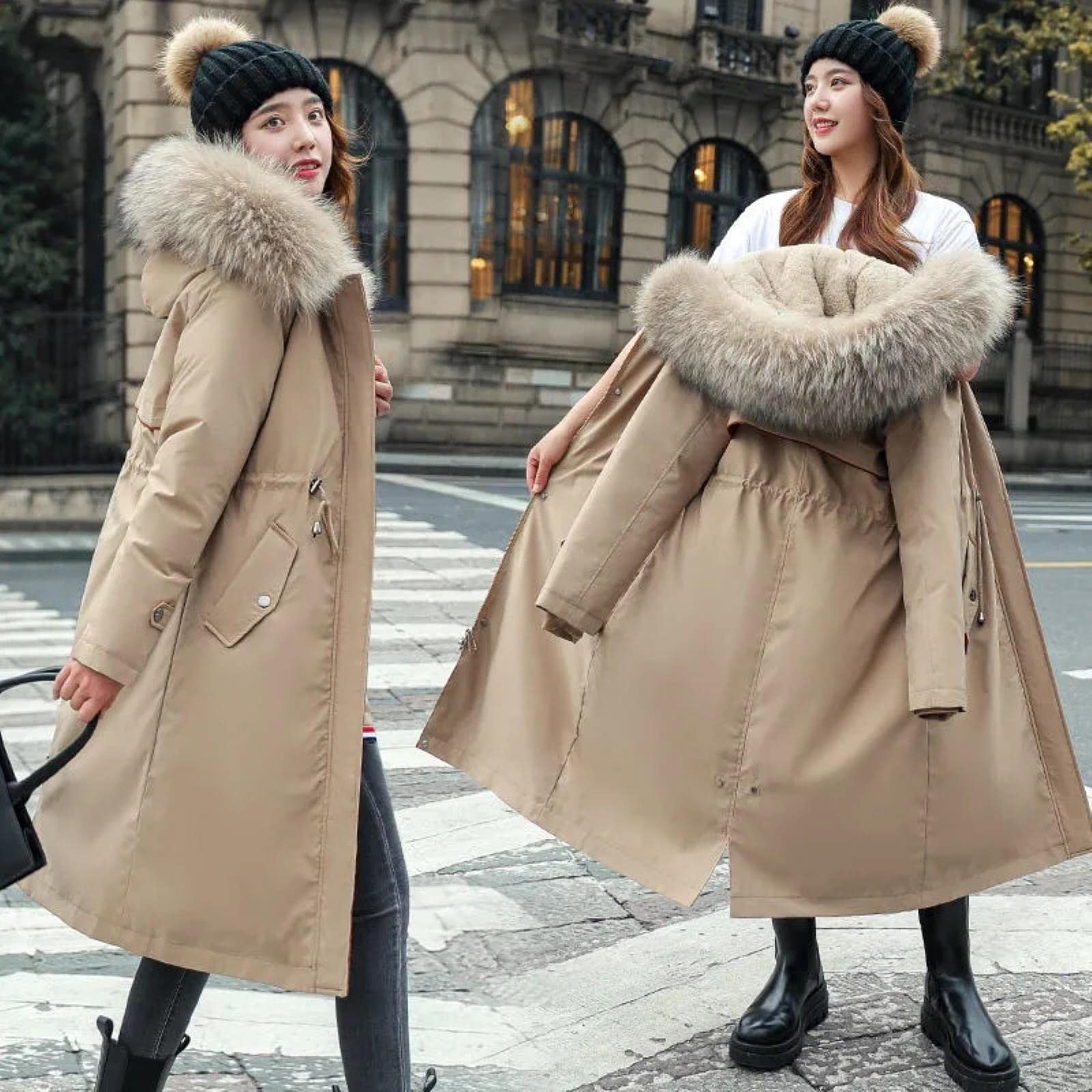 ZXCL 2021 New Women Winter Jacket Long Coat Casual Parkas