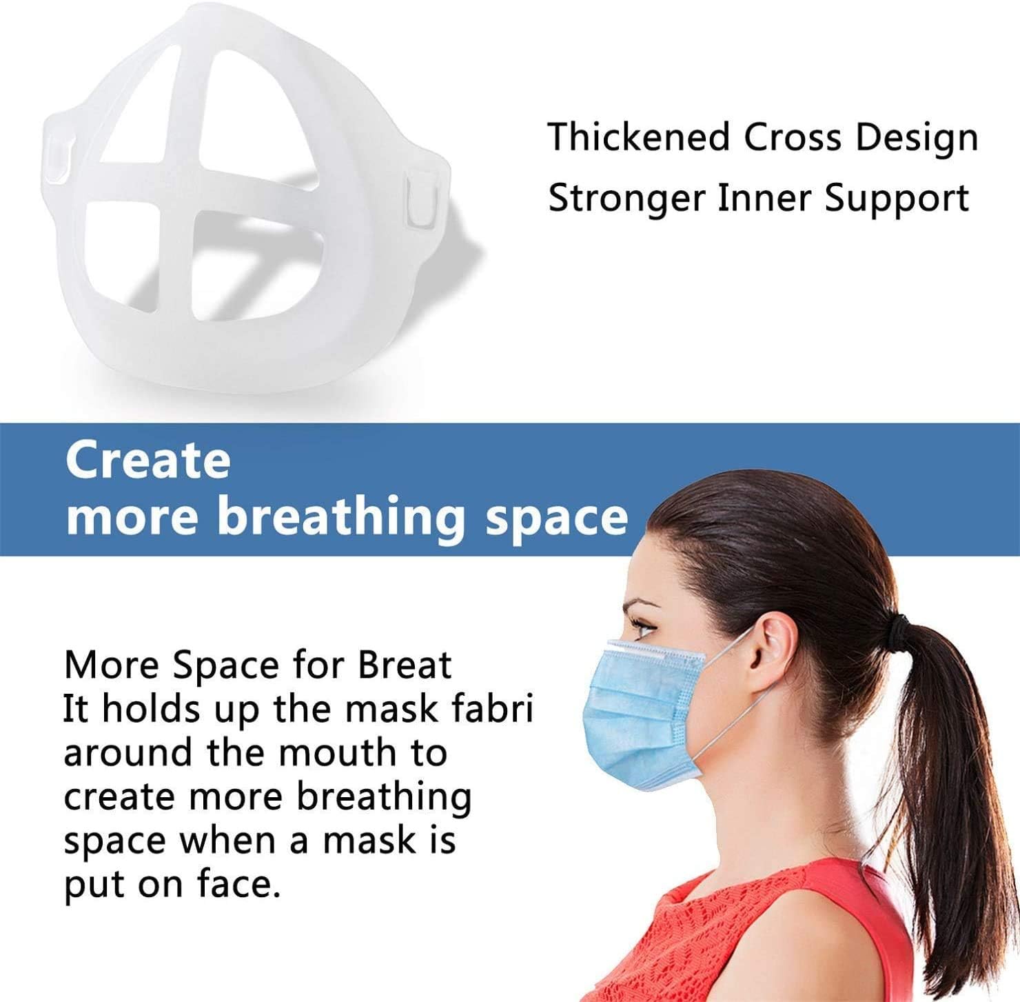 Mask Bracket Frame Support, 3D Mask Bracket Silicone Mask Bracket Inner Support Frame Holder - Pack of 5