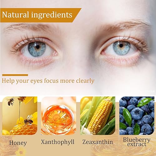 Miniatura 7 de Gomitas de miel Jimerito, con miel de Jimerito, luteína y zeaxantina suplementos para la salud ocular, salud de la visión, fatiga ocular, veganas 60