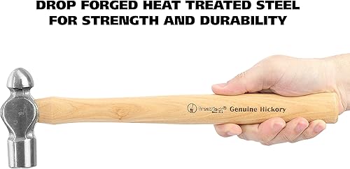 Miniatura 38 de GreatNeck BP12 - Martillo de bola de acero forjado con mango de martillo de bola de madera de nogal auténtico equilibrado, para remachar, dar