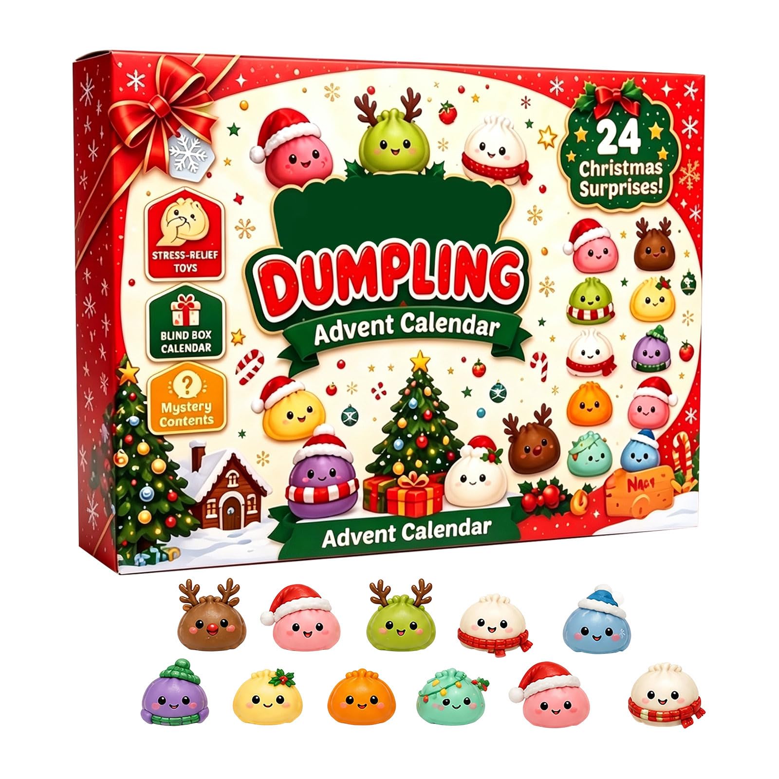 Christmas Squishies Advent Calendar 2026, 24 Day Countdown for Adults