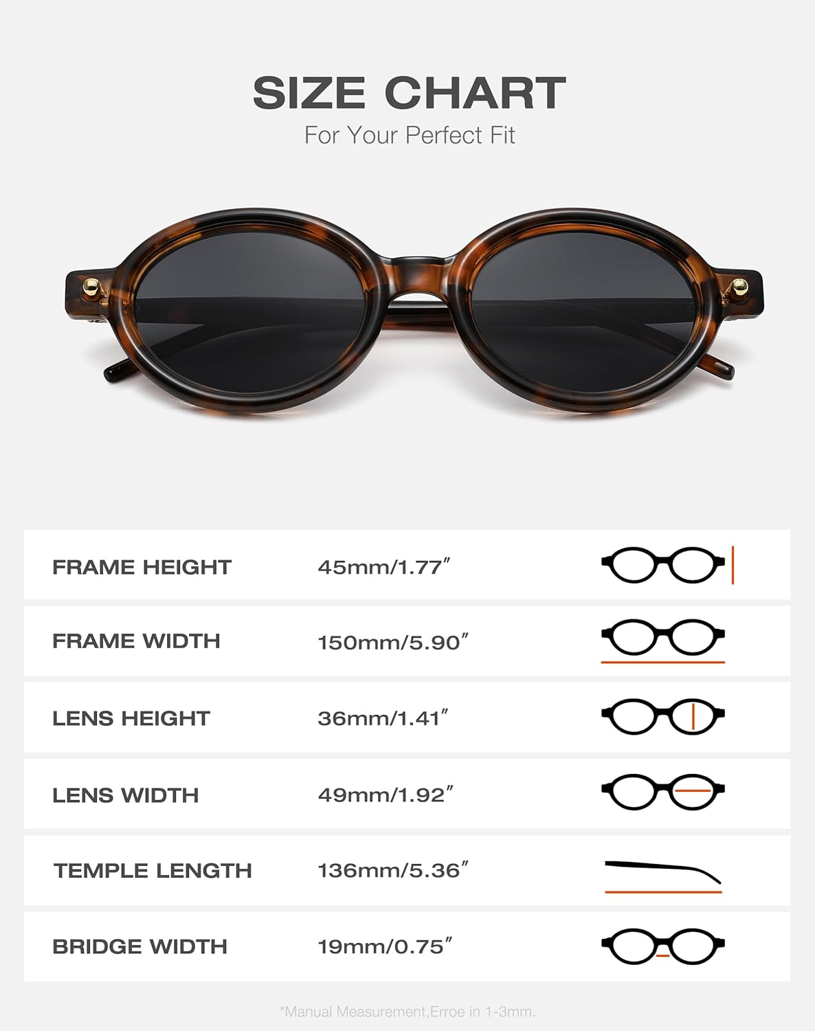 Retro Oval Sunglasses for Women,Trendy Small Narrow Vintage Round Shades UV400 - Image 4