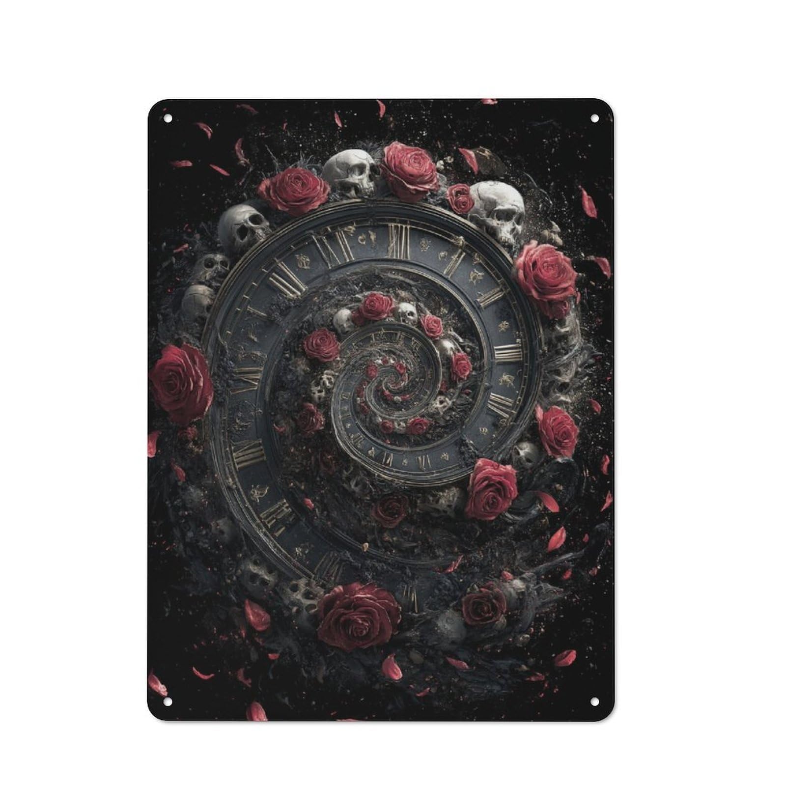 Junmoney Time's Eternal Spiral Office Metal Sign 40X30cm, Understated Office Wall Decor For Workspace, Cafe, Shop Or Desk Area