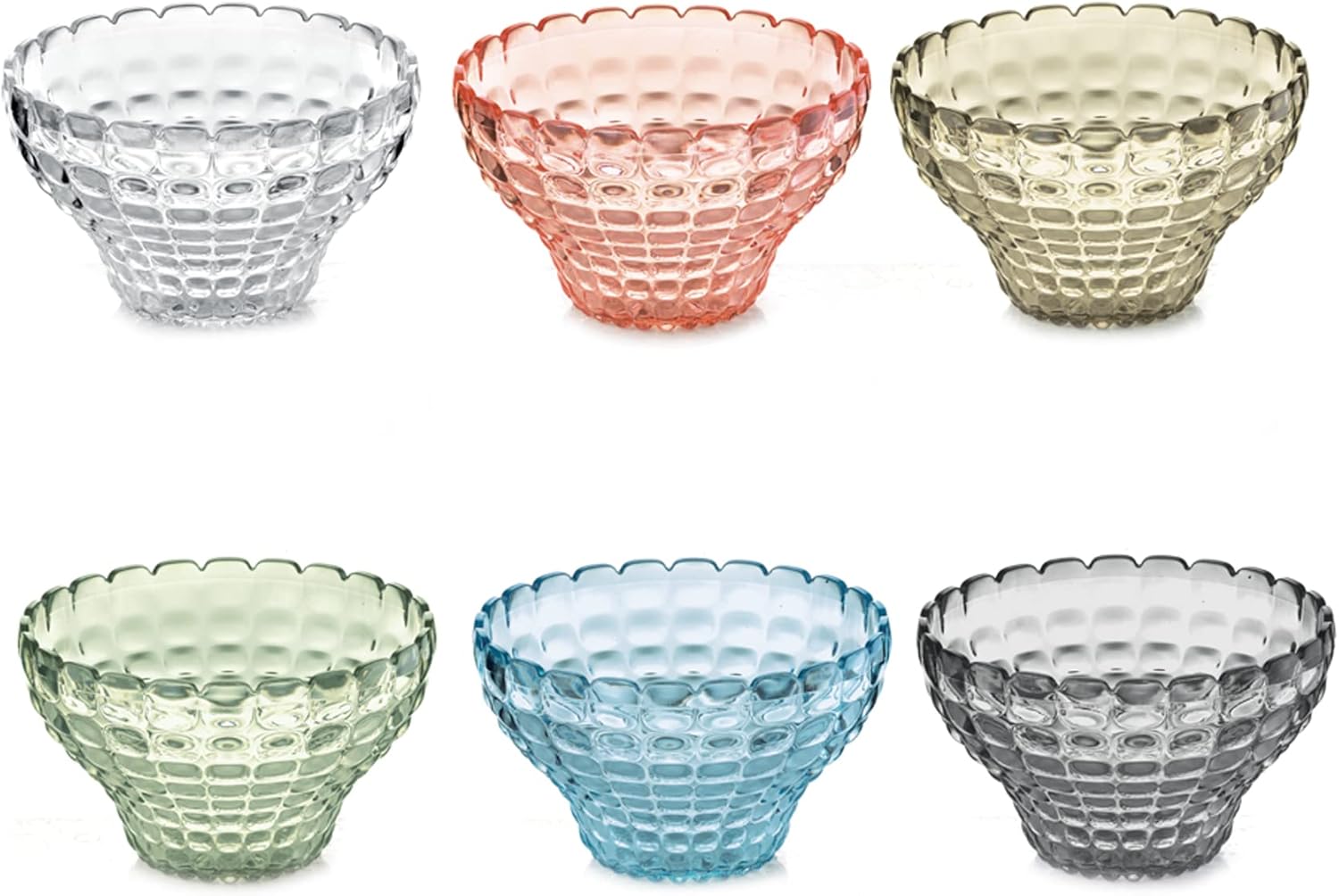 Guzzini Tiffany Collection Small Serving Bowl/Cup, Set of 6, 10-Fluid Ounces, Made in Italy, Assorted, us:one Size