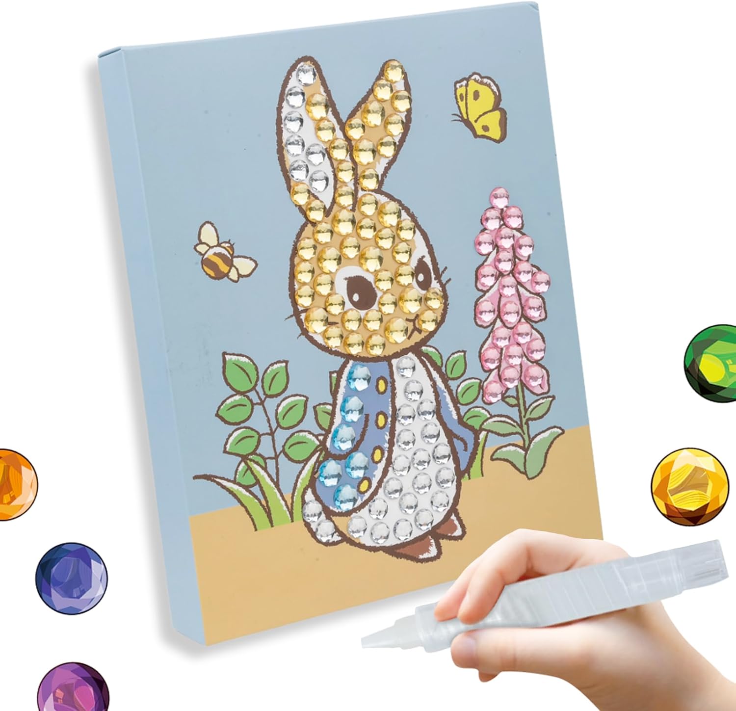 CRYSTAL ART Peter Rabbit Junior Canvas Kit 20x25cm Big 12mm Gems Beatrix Potter