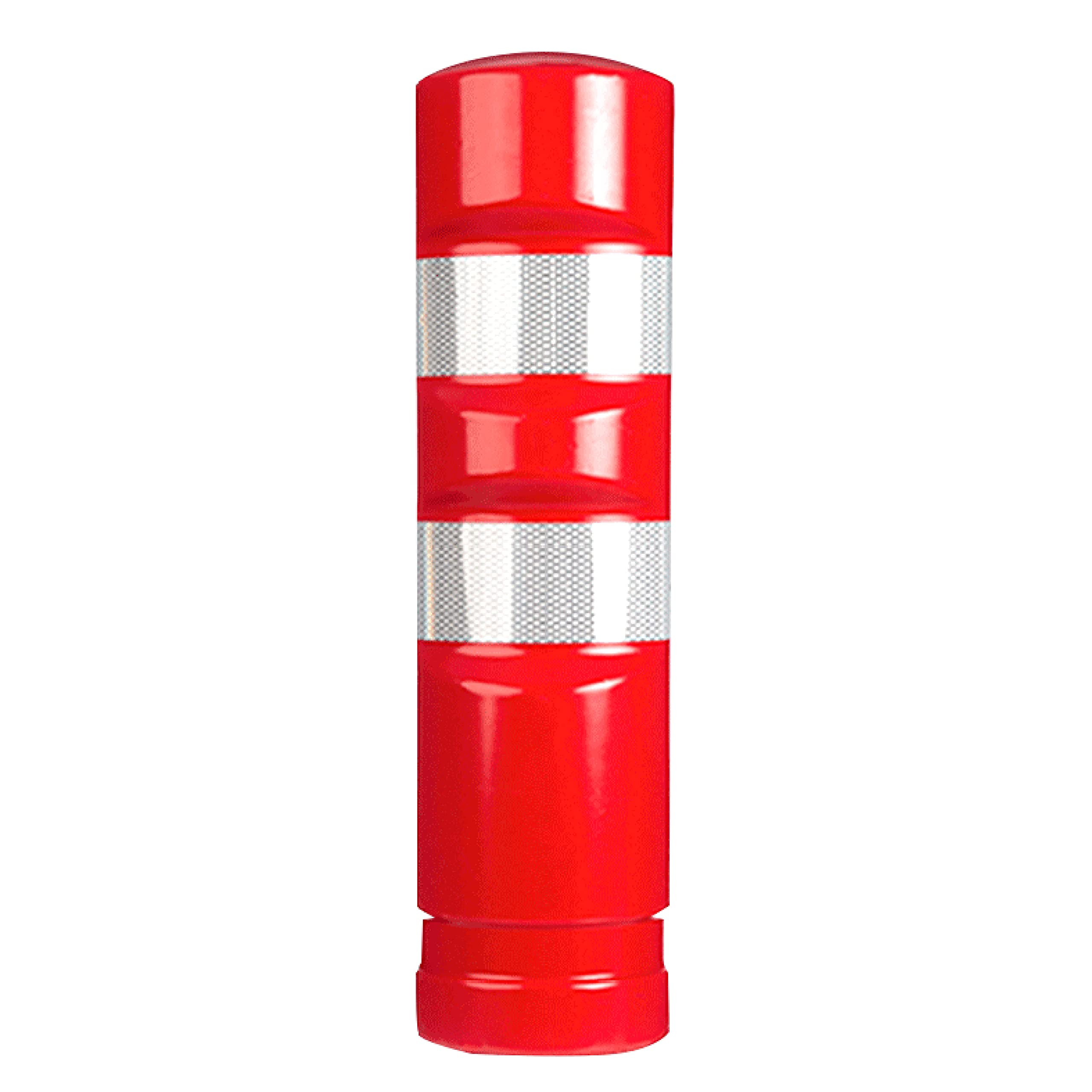 PARKING FACIL | Milestone Cylindrique H-75 De Couleur Rouge Avec Bandes Réfléchissantes | Élément De Sécurité Routière Pour Autoroutes, Parkings, Garages | Comprend Des Vis | Taille : 75cm