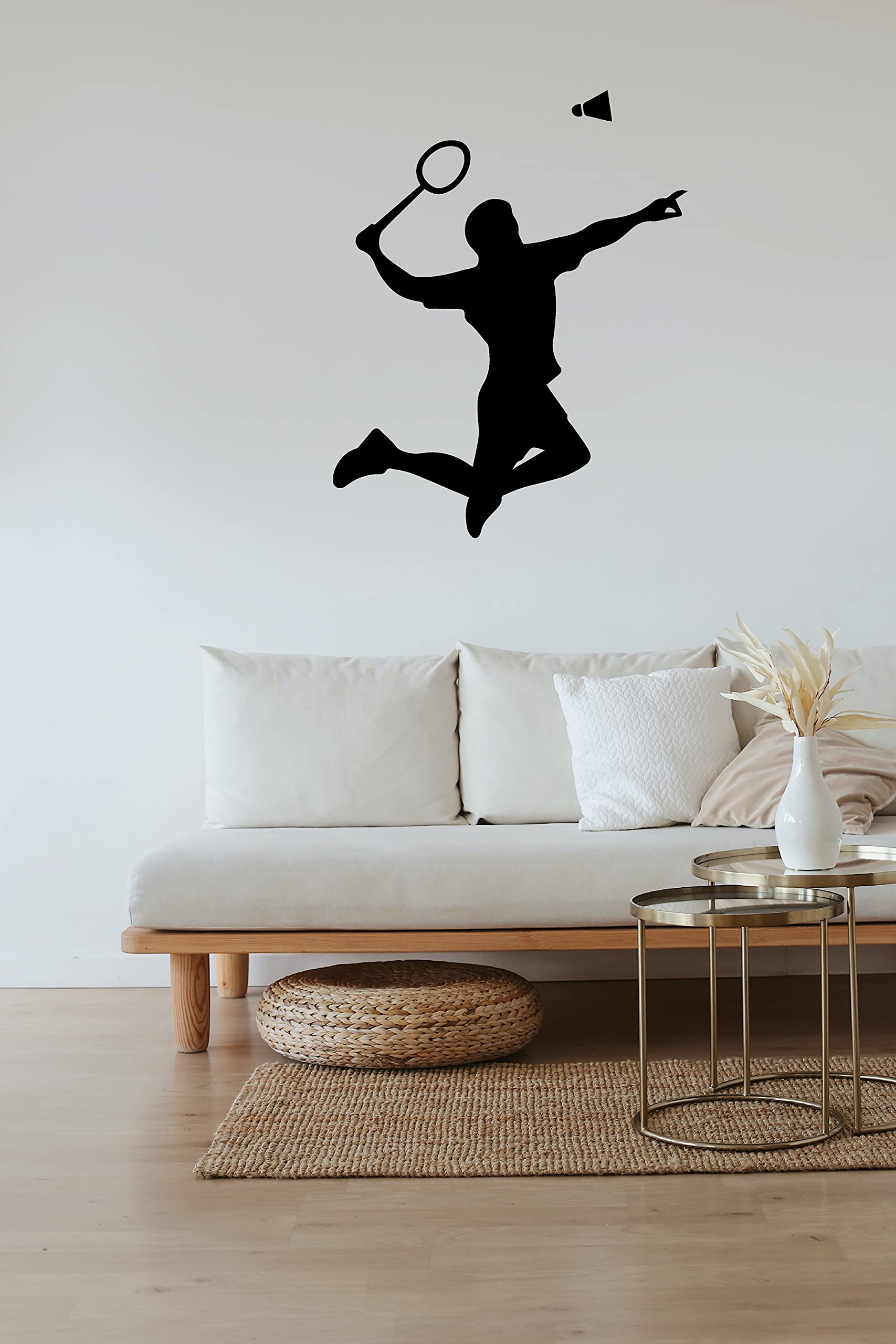 Badminton Sports Quotes Letters Wall Sticker Living Bedroom Hall Boys Girls Room Vinyl Die-Cut Decal L X H 55 X 61 Cms-image-10