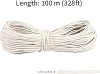 Vista 2 de JEUIHAU Cuerda de algodón de 328 pies de 1/4 de pulgada, cuerda blanca natural de 0.236 in para colgar ropa, manualidades, macramé, hacer cestas