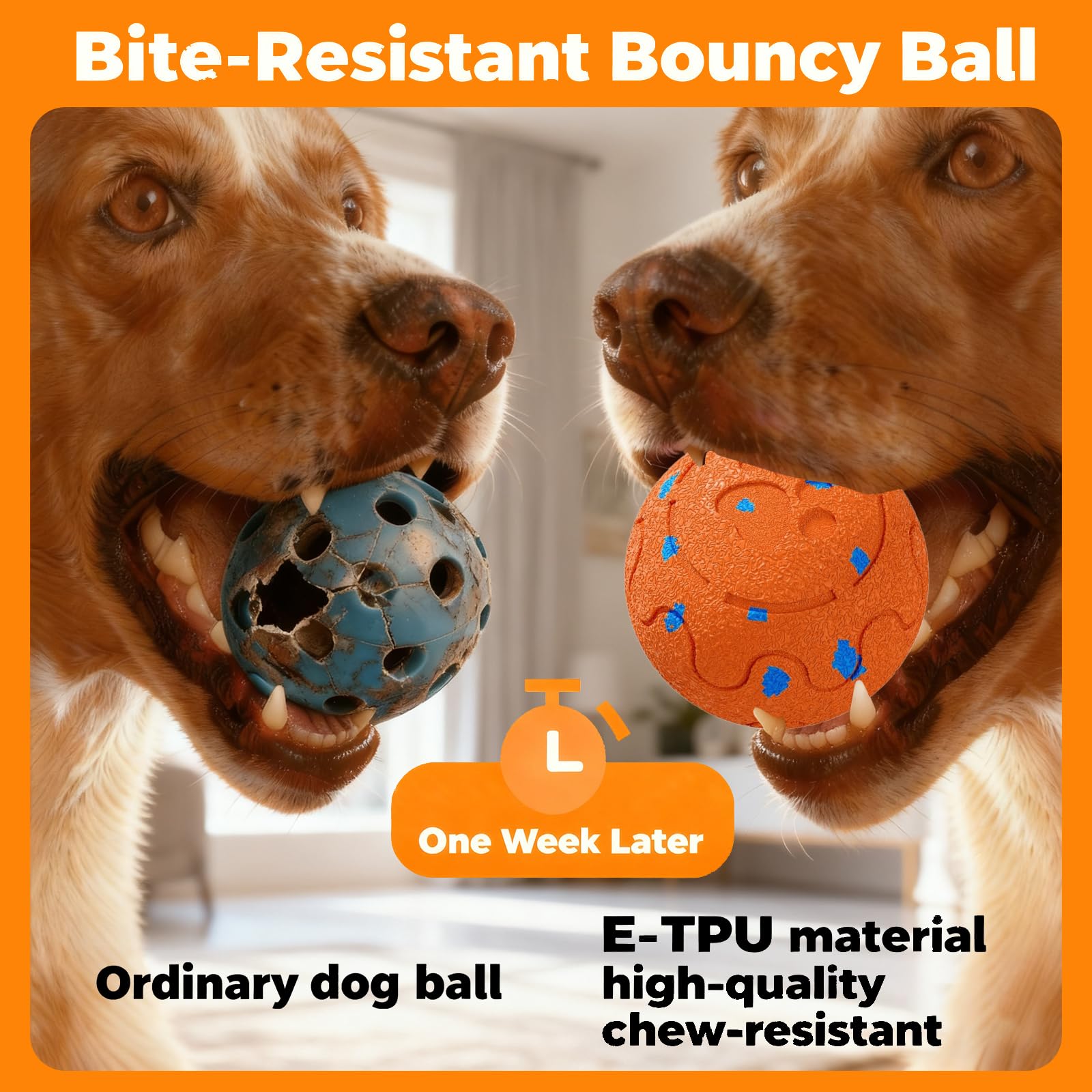 Jouet interactif pour chien, jouet pour chien à mouvement automatique et roulant avec 3 modes, balle intelligente activée par le mouvement pour chiens M/L, rechargeable par USB, E-TPU résistant à la