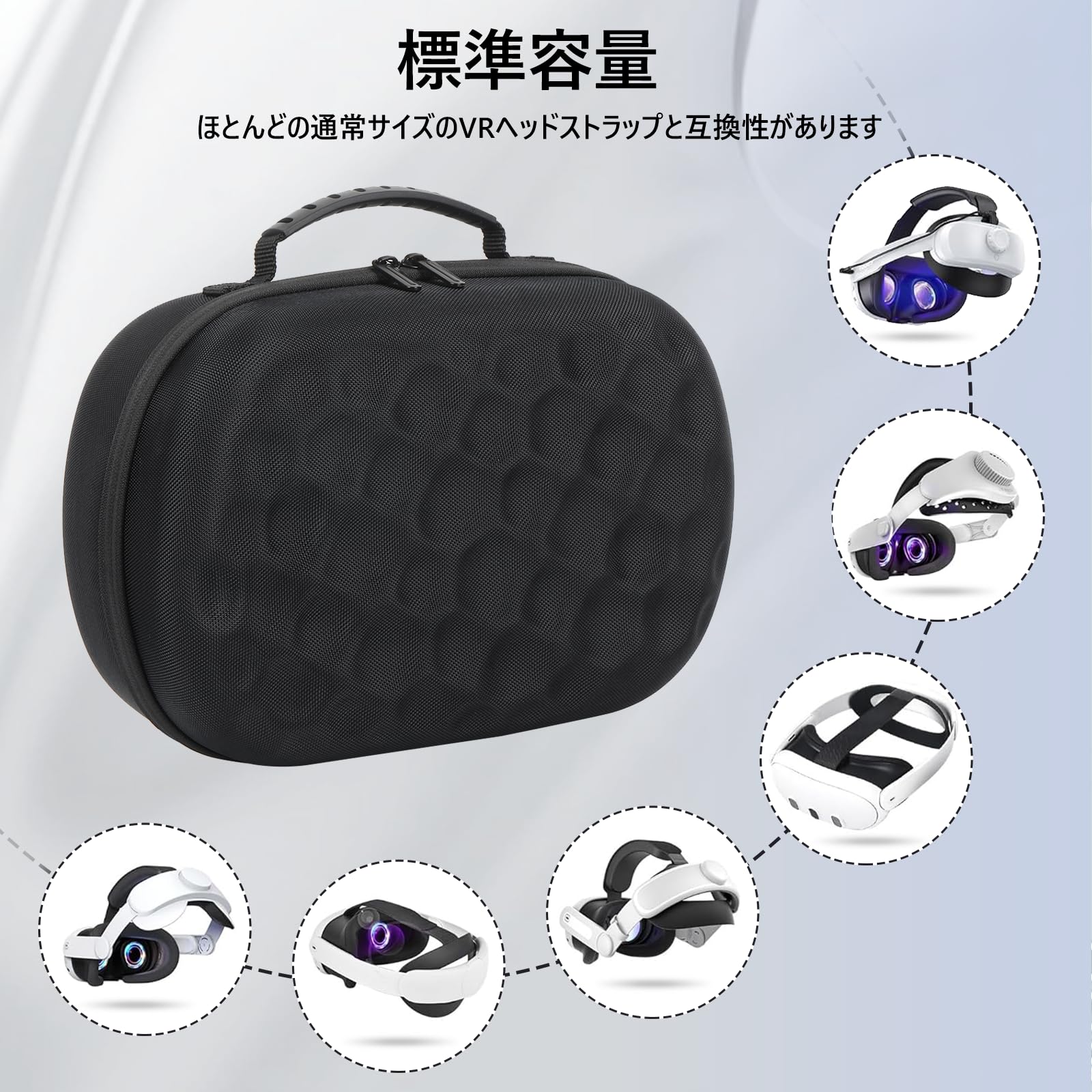 Étui de Transport Rigide en EVA pour Meta Quest 3/3S, Compatible avec Les Accessoires de Casque Quest 3S, résistant aux Chocs, imperméable, Doublure Douce pour Le Voyage et Le