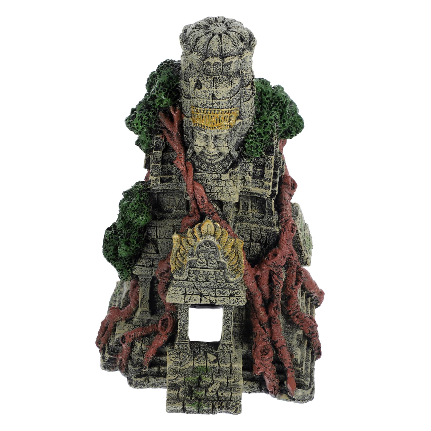 Décoration pour Aquarium en Résine Style Temple Antique, Ornement Solide Aquarium d'eau Douce Cachette pour Poissons