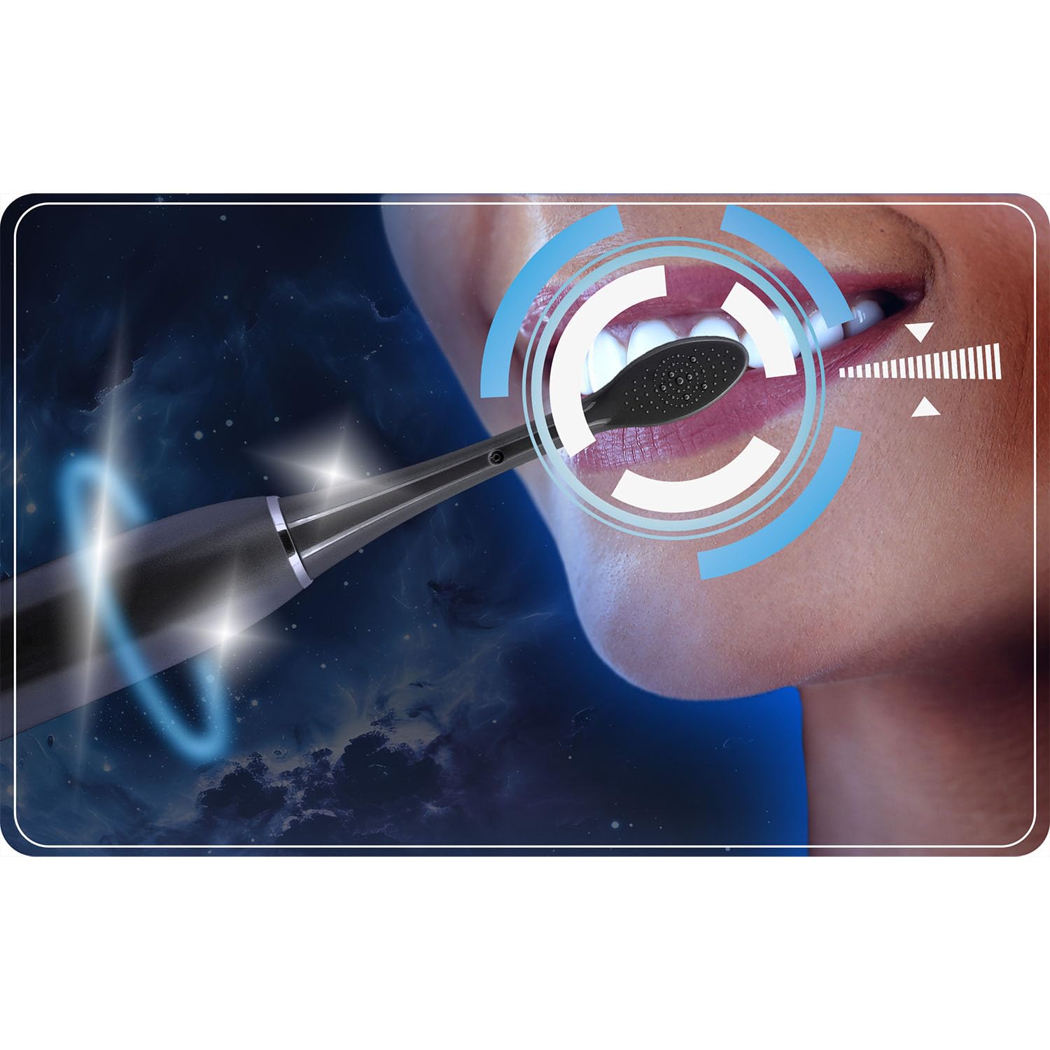 Berdsen Cepillo de dientes eléctrico - Paquete doble - Cepillos de dientes sónicos - 6 modos de cepillado - 3 niveles de intensidad - 6 cabezales - negro - blanco