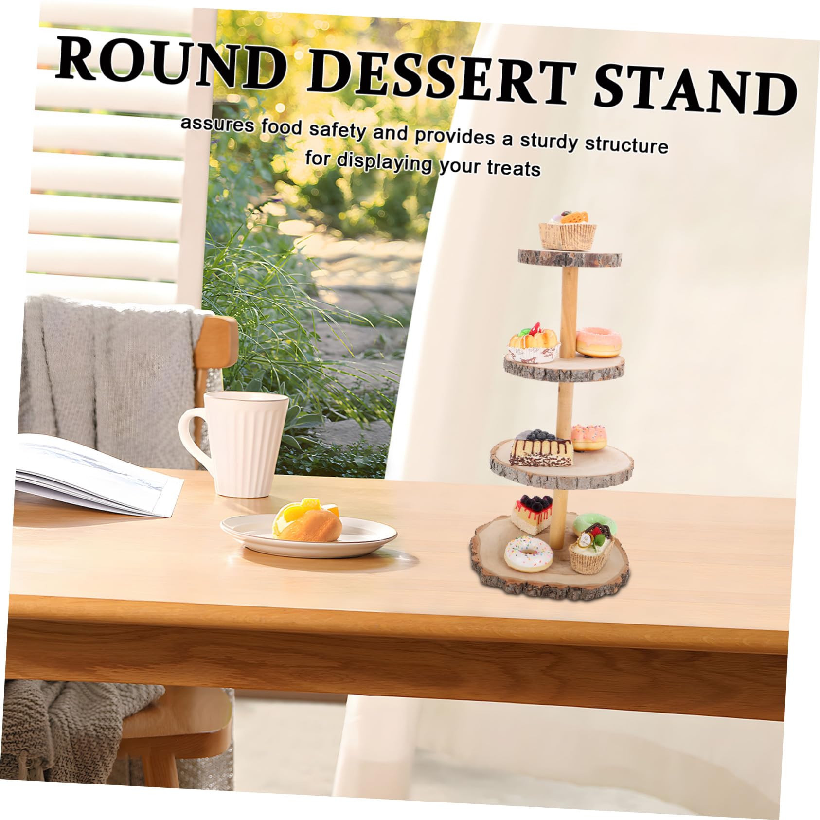 Soporte de Madera para Cupcakes de Expositor Rústico para Postres y Tartas Torre de Madera para Dulces Cafeterías y Panaderías Exhibidor Decorativo para Eventos y Restaurantes