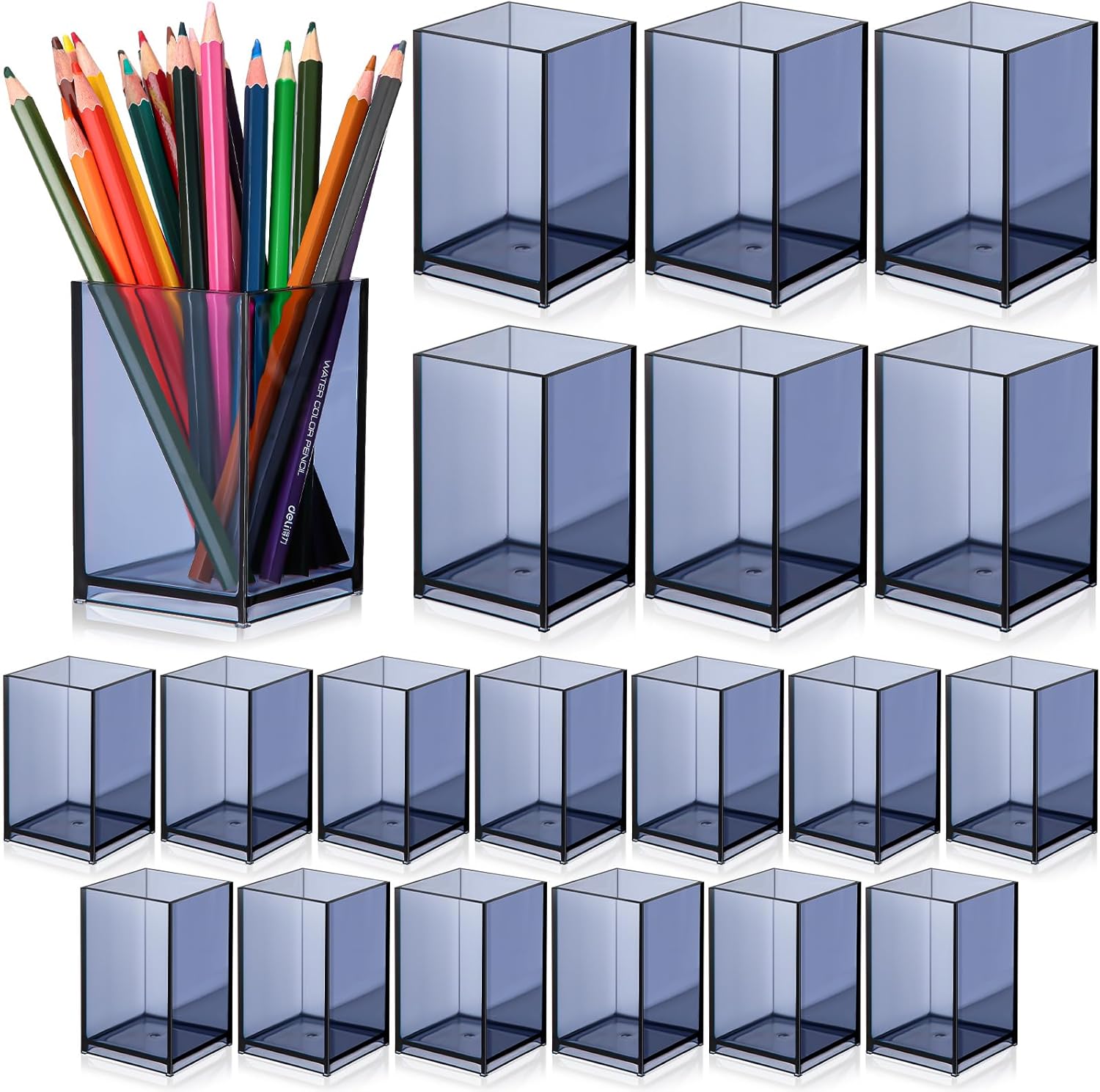 20 Pieces Acrylic Pencil Holder Clear Makeup Brush Holder