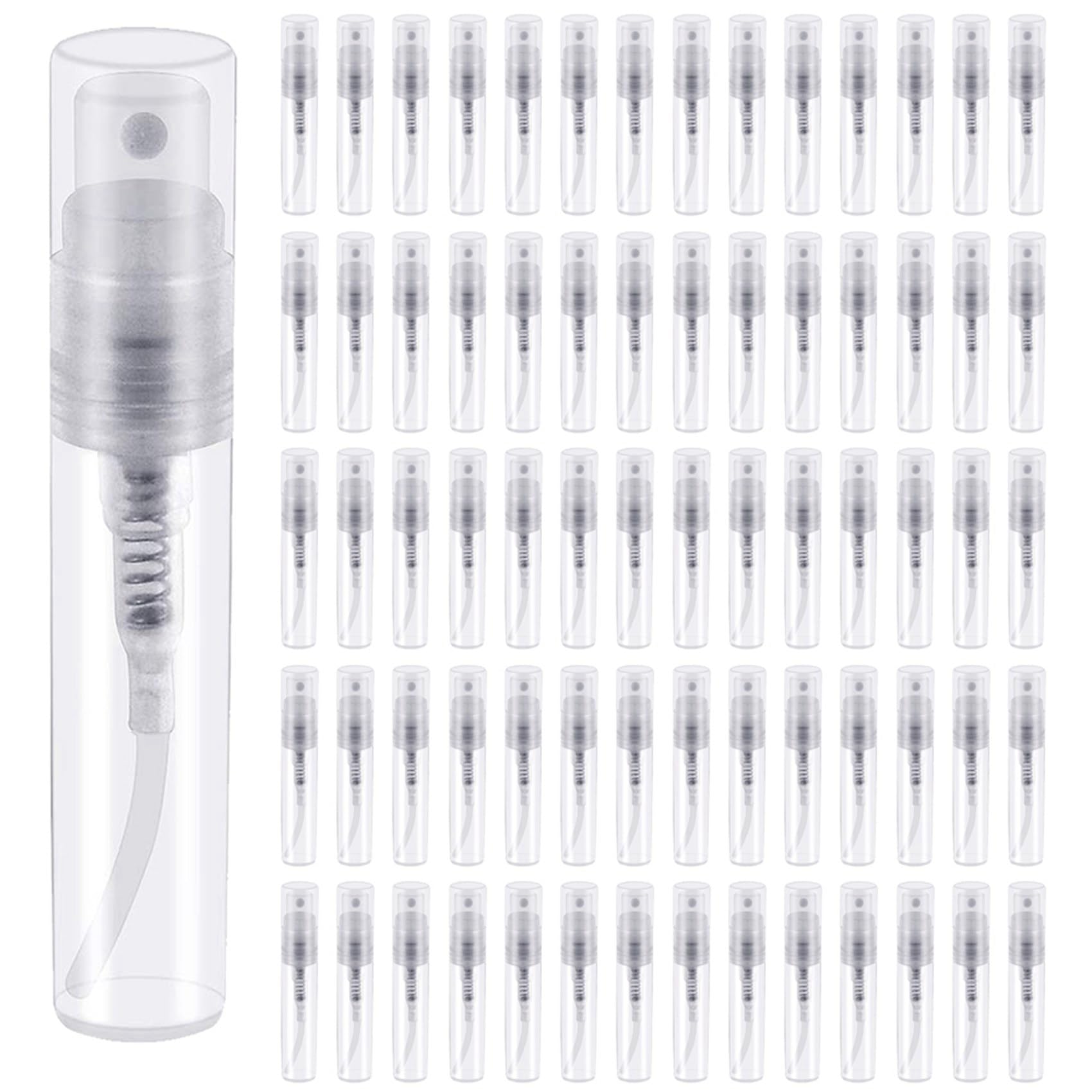 Jnchdghwa 400 Pcs Disposable Perfume Atomizer, Clear Plastic Bottle Portable Fragrance Bottle - 3Ml