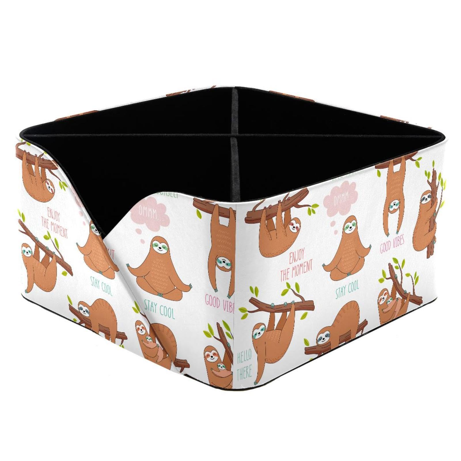 KengjuTesu Lazy Cute Sloth Desktop Organizer Pen Holder, Rectangular Pencil Cup for Office, Study and Makeup Stations