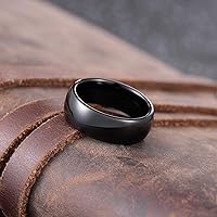 Vista 83 de King Will Alianza de boda de carburo de tungsteno para hombres y mujeres, anillos de promesa para parejas abovedados de alto pulido Plata-8 mm.