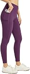 Willit 24" Leggings en lin de polaire Petite haute taille thermique de pantalons d'hiver Yoga Courir serrés Poches pour femme