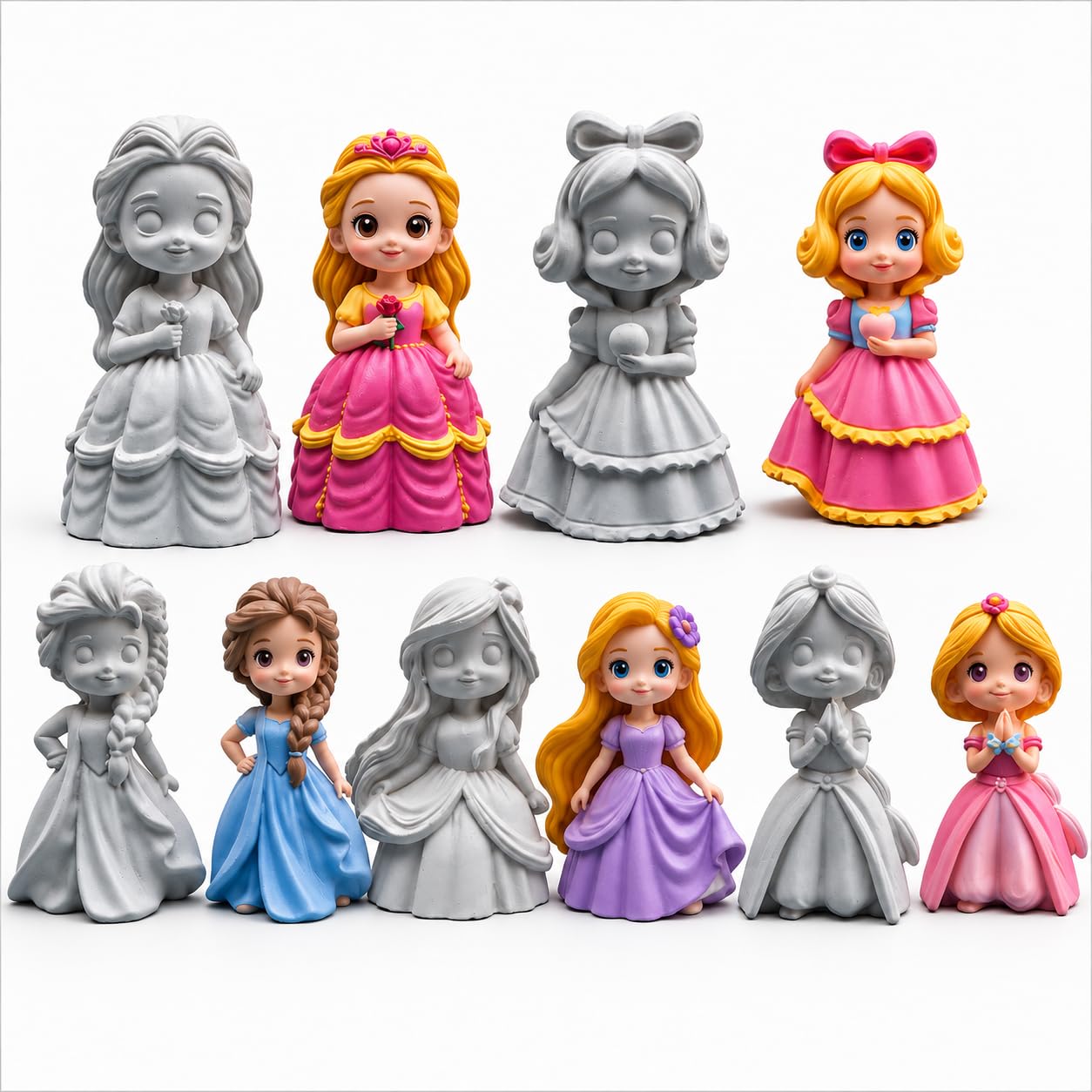 DIY Princess Doll Painting Kit for Kids | Unpainted Doll | 6 Colors 1 Brush | 6 Vibrant Colours, Includes Paint Brush, Ages 3 and Above, Unpainted Figurine, Creative Art Activity-image-13