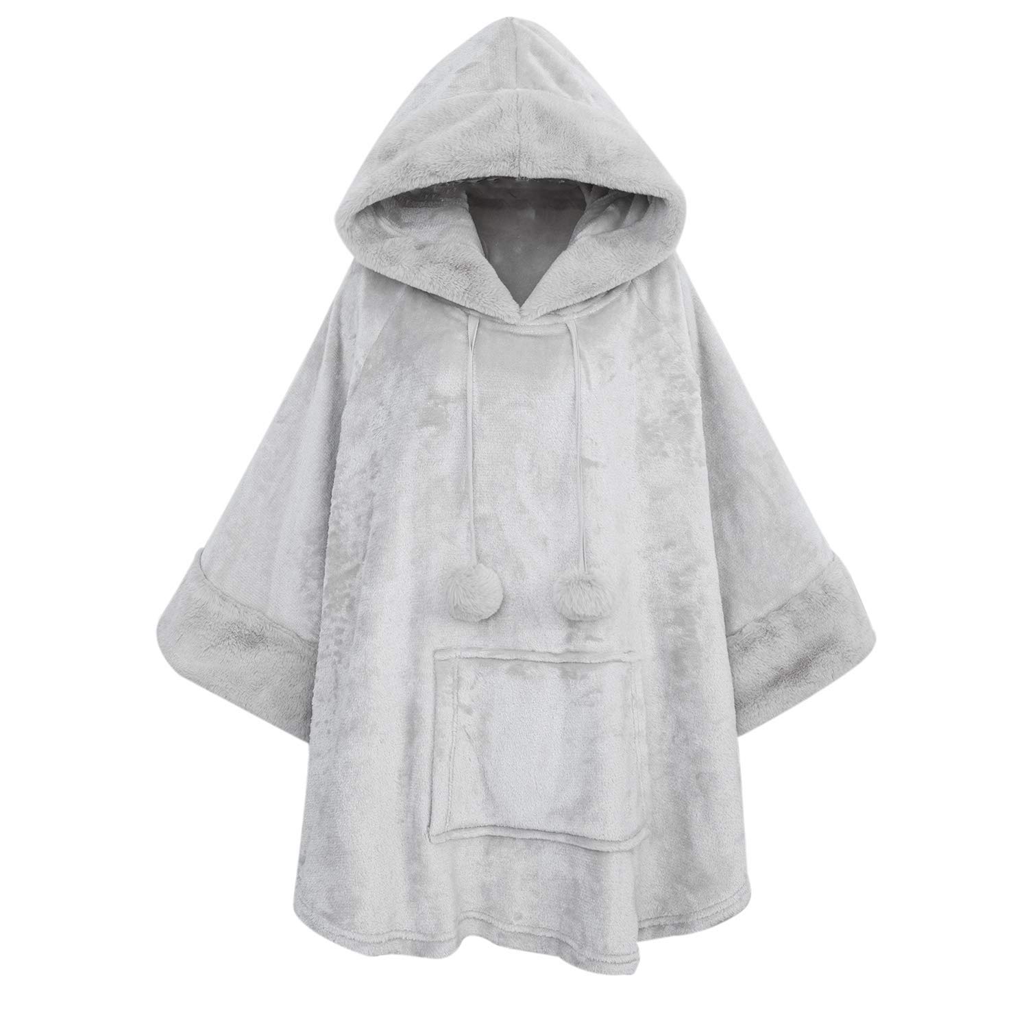 Sudadera con capucha para mujer, súper cálida y acogedora, forro de piel sintética con capucha y bolsillo para adultos, niños y adolescentes