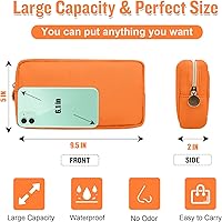 Vista 2 de izuzta Estuche de Maquillaje Pequeño y Delgado de Nylon Lager, Naranja, Chico, Viajes