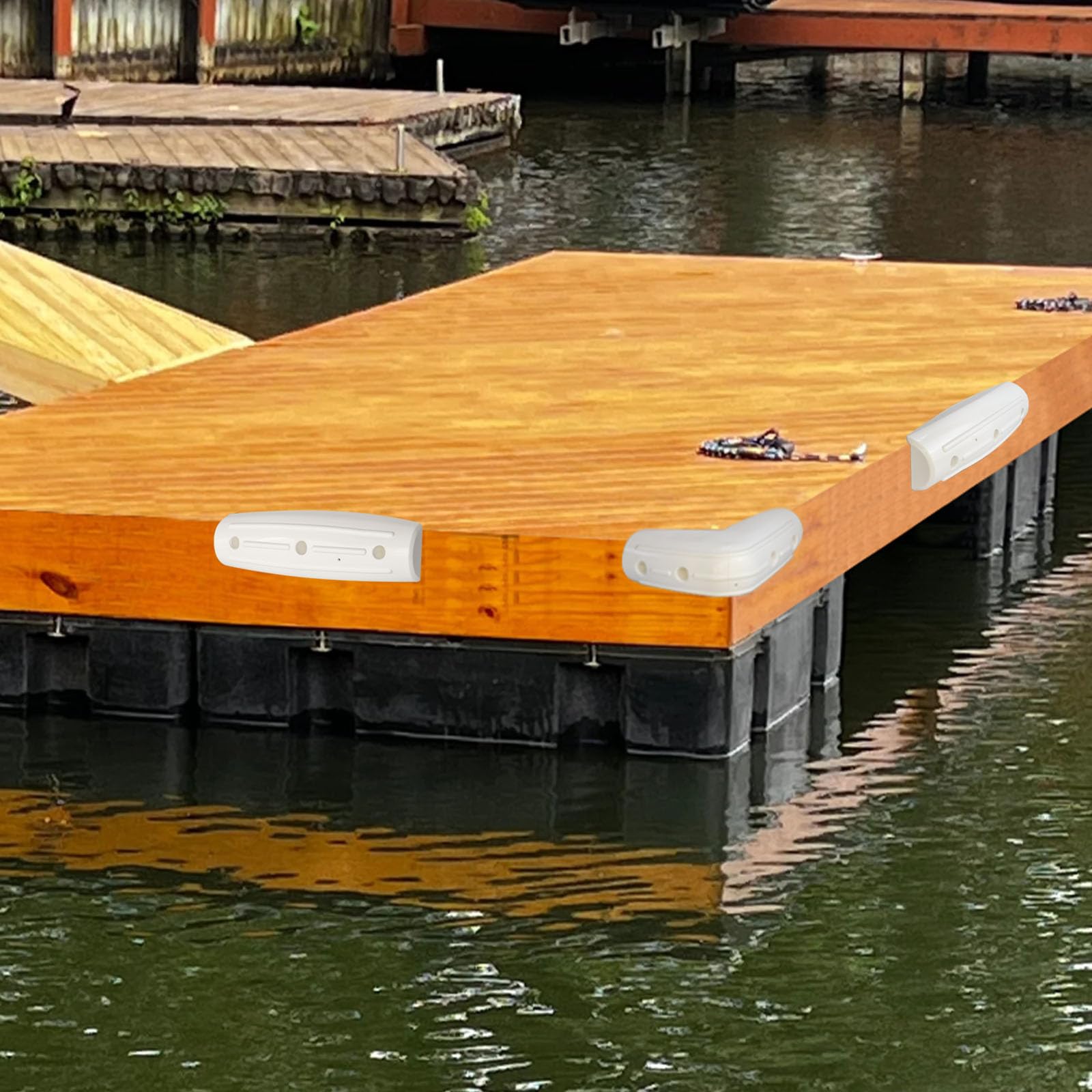 Dock-Schutzblech-Stoßfänger, Bootsdock-Stoßfänger, gerader Rand, Seitenschutz, weich, UV-beständig, 43,2 cm, horizontaler Schutz, aufblasbar, 2 Stück, Weiß