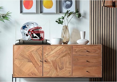 Miniatura 8 de Vitrina de casco de fútbol de tamaño completo, vitrina de acrílico para casco de acrílico, base acrílica negra, caja de exhibición de casco de