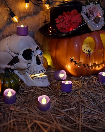 Miniatura 90 de Homemory - 12 velas de té LED, sin llama, a pilas, duran más de 200 horas, falsas, eléctricas, ideales como vela votiva, para aniversarios, centros