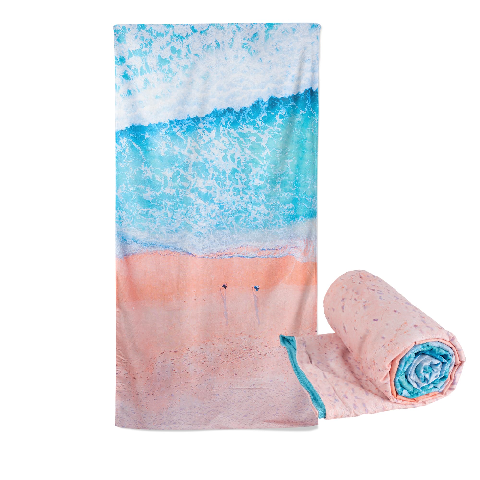 BESCH Toalla Pareo de Playa Microfibra Doble Capa Ultrasuave 90x170cm Secado Rápido Antiarena, Ligera Portátil Multiuso - Fouta Playa Absorbente Grande
