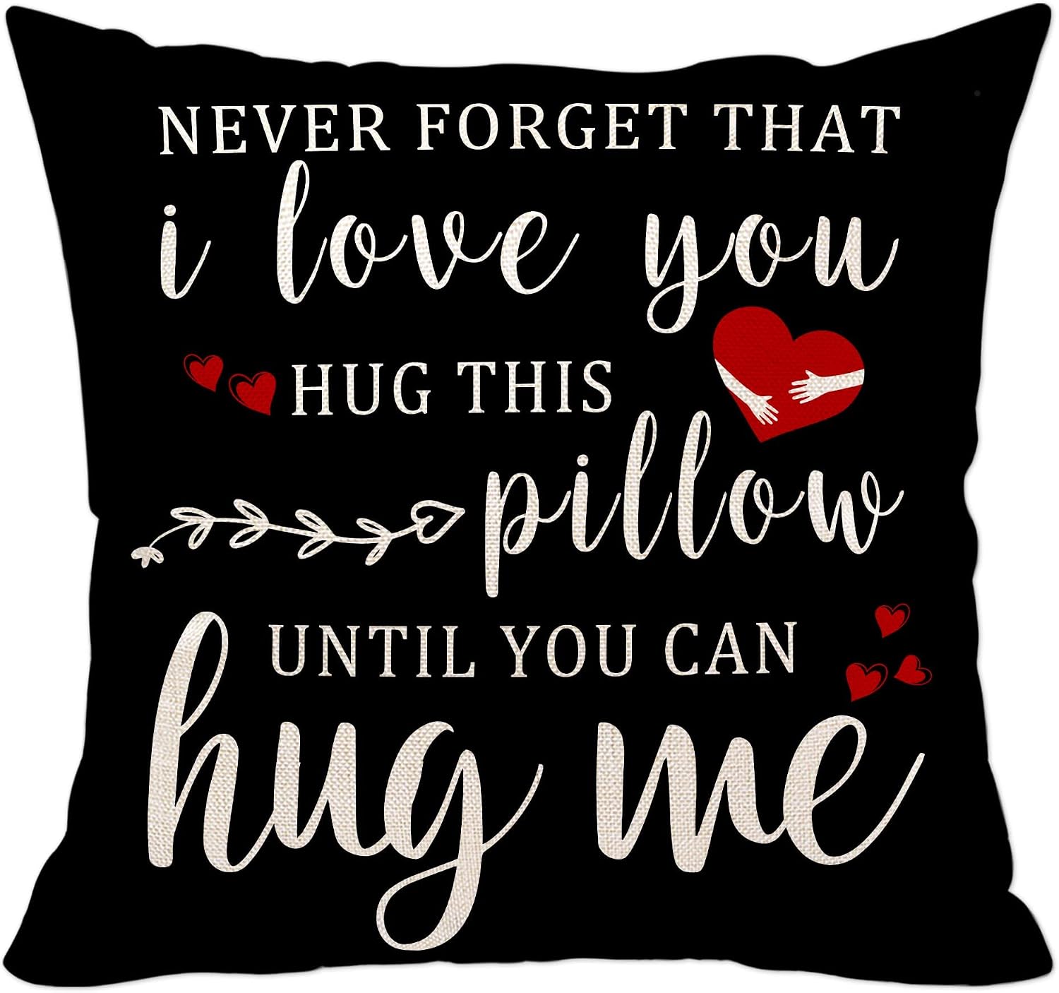 pinata I Love You Gifts for Him/Her, Double Sided Printing Cute Boyfriend Girlfriend Black Pillow Cover, Long Distance Relationship Gifts, Sweetheart Birthday Valintine Day Gifts for Women