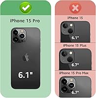 Vista 2 de XcaseBar Funda tipo cartera para iPhone 15 Pro de 6.1 pulgadas con cremallera, tarjetero y bloqueo RFID, funda de piel sintética a prueba de golpes