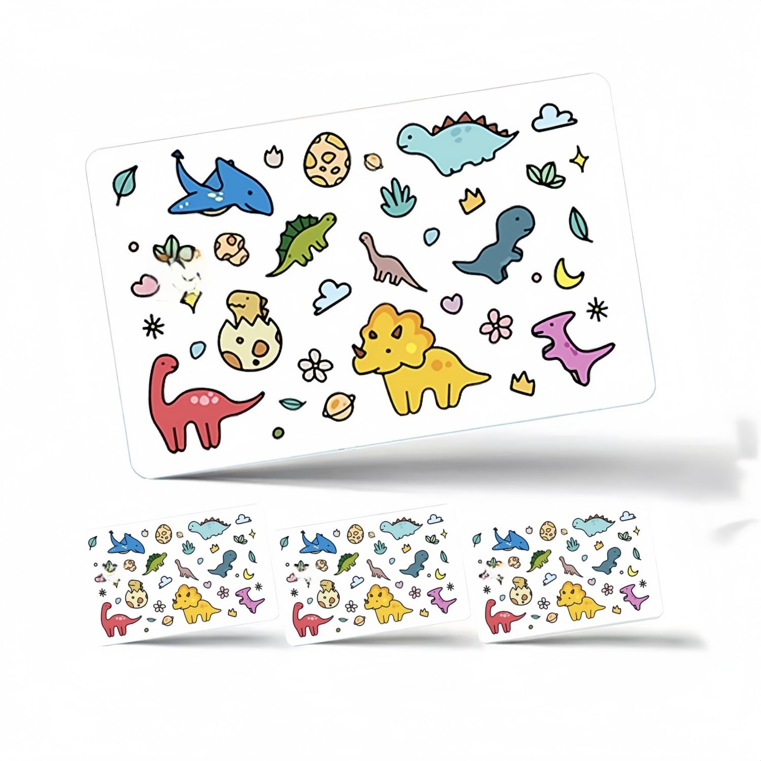 Pack of 4 Credit Card Skin Stickers, Cute Dinosaur Debit Card Skin Stickers, Waterproof PVC Stickers, Personalised DIY Debit Card for Credit Cards, Bank Cards, EBT Transport Cards, Bus, ID