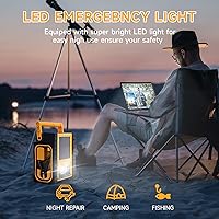 Vista 7 de Estación de energía solar portátil, batería de automóvil de 2000 amperios, batería de arranque con inversor de 400 W doble salida AC/DC/USB