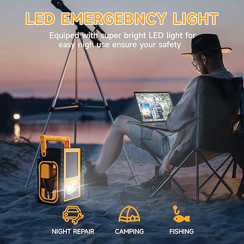 Miniatura 7 de Estación de energía solar portátil, batería de automóvil de 2000 amperios, batería de arranque con inversor de 400 W doble salida AC/DC/USB,