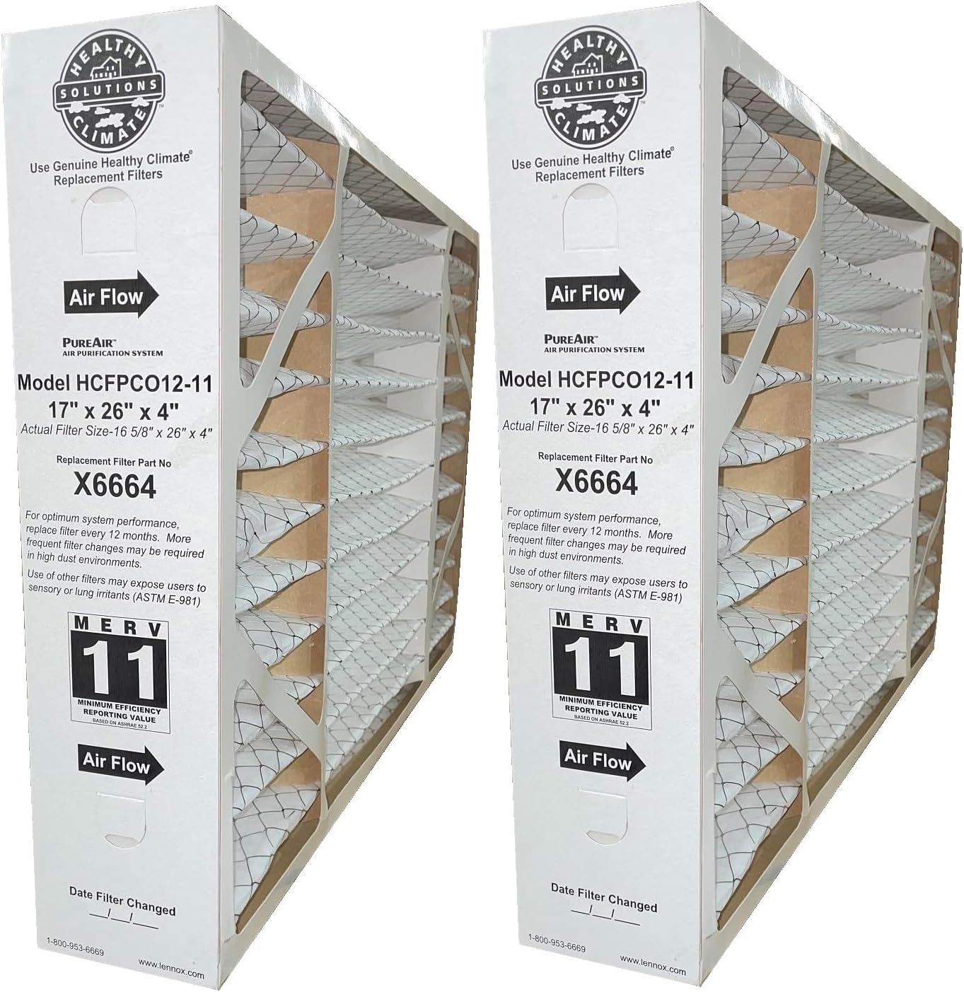 Genuine OEM Lennox Furnace Filter No. 75x74 2 Pack Special