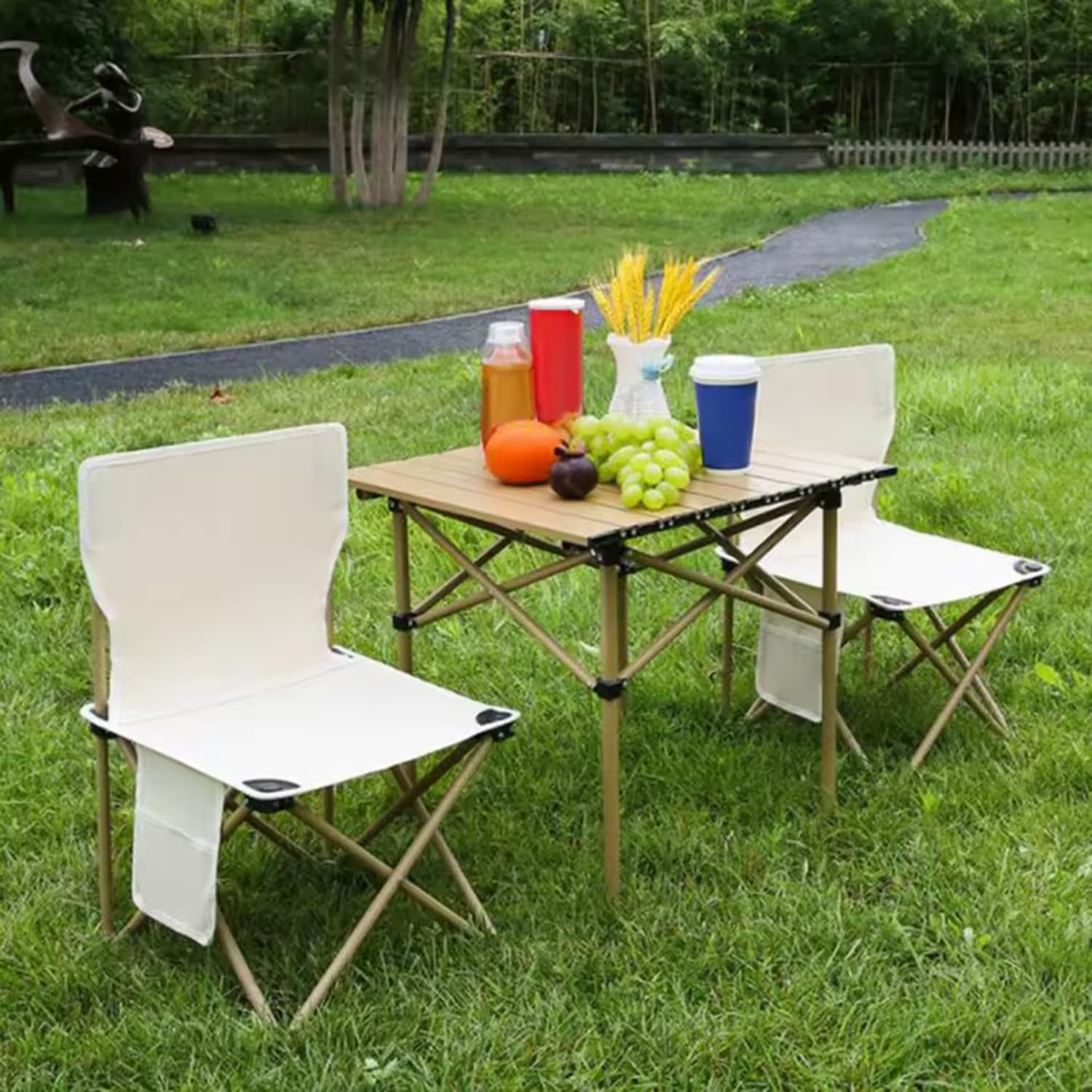 Tavolino Pieghevole Salvaspazio Piccolo Tavolo Alluminio Dimensioni 50 x 50 x 51 cm Portatile Richiudibile Campeggio Picnic Balcone Spiaggia Casa Interni Esterni