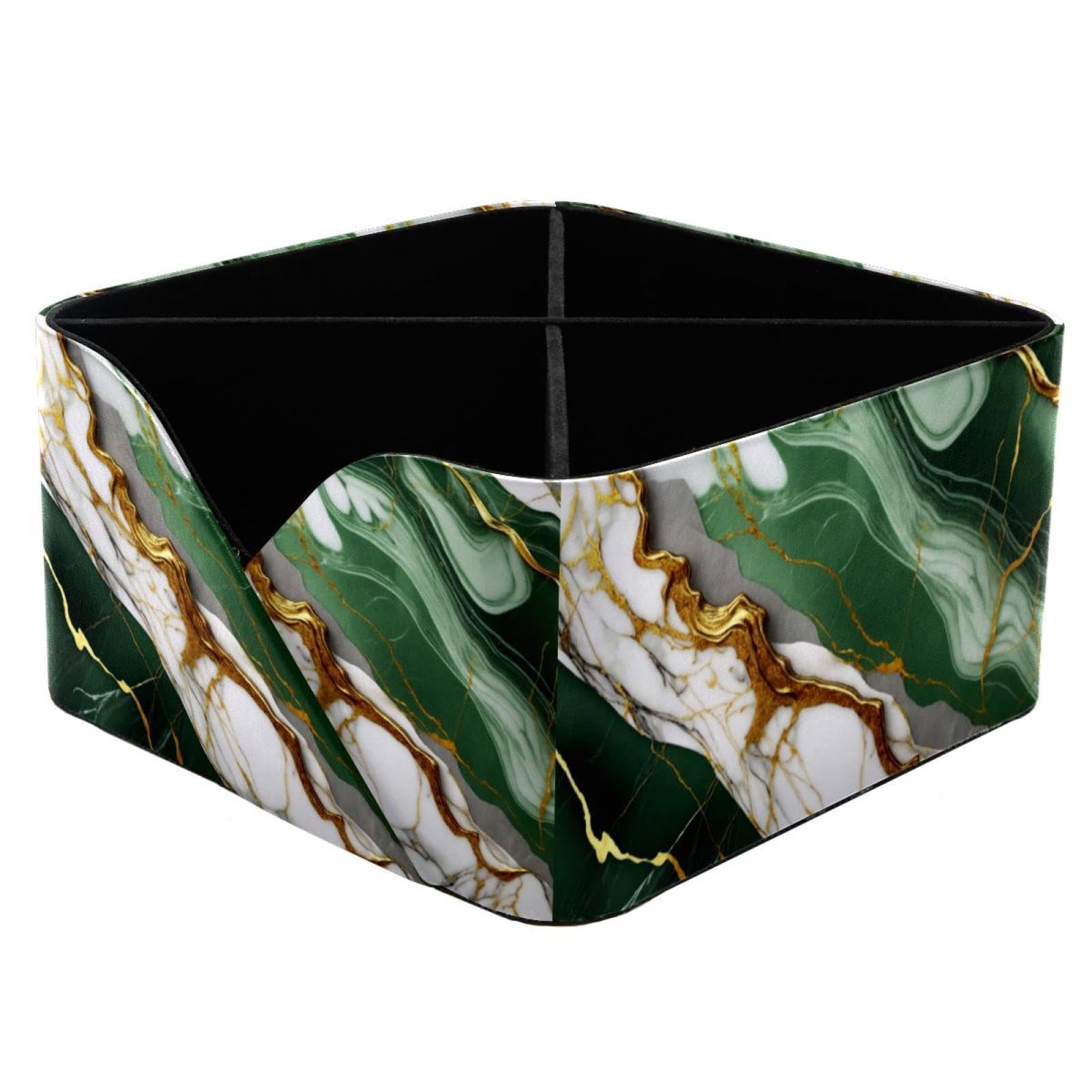Rangement de bureau double compartiment : le porte-stylos rectangulaire marbre
