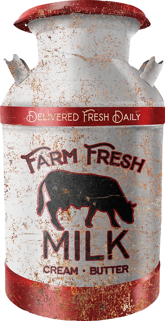Desperate Enterprises Milk Can Embossed Aluminum Die Cut Sign - Nostalgic Vintage Metal Wall Decor - Made In Usa