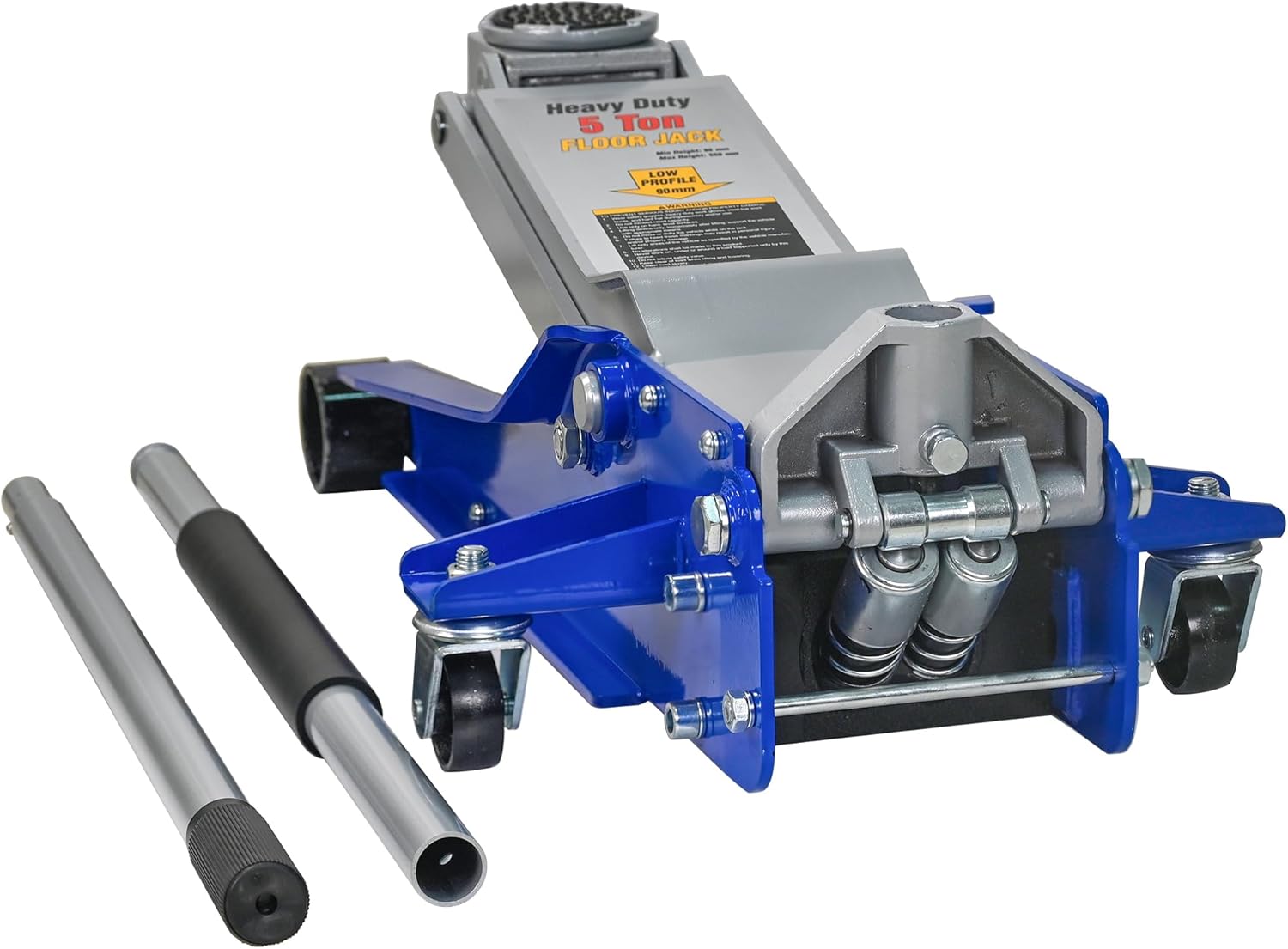 5 Ton Heavy Duty Hydraulic Floor Jack, Low Profile Steel Service Jack, Dual Piston Quick Lift, CE Certified